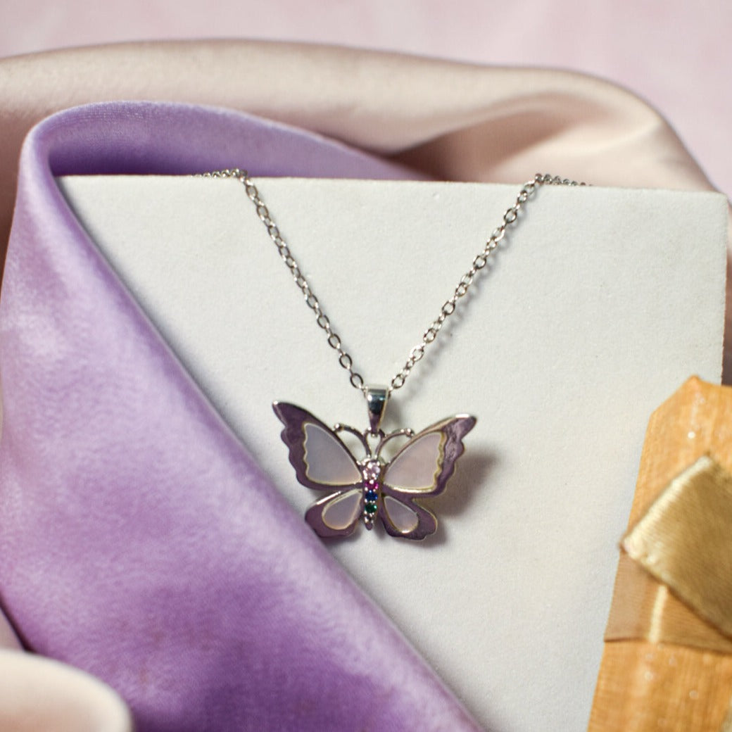 Silver Flutterby Charm Necklace - Salty Accessories