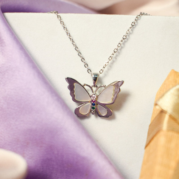 Silver Flutterby Charm Necklace