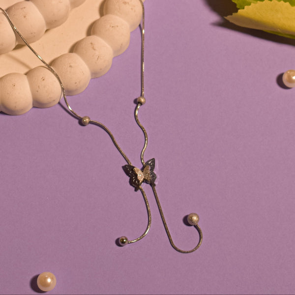 Silver Fly Lariat Necklace