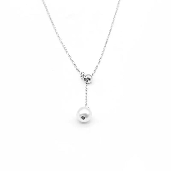 Silver Pearl Chain Necklace - Salty Accessories