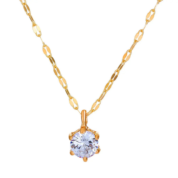 Single Crystal Chain Necklace - Salty Accessories