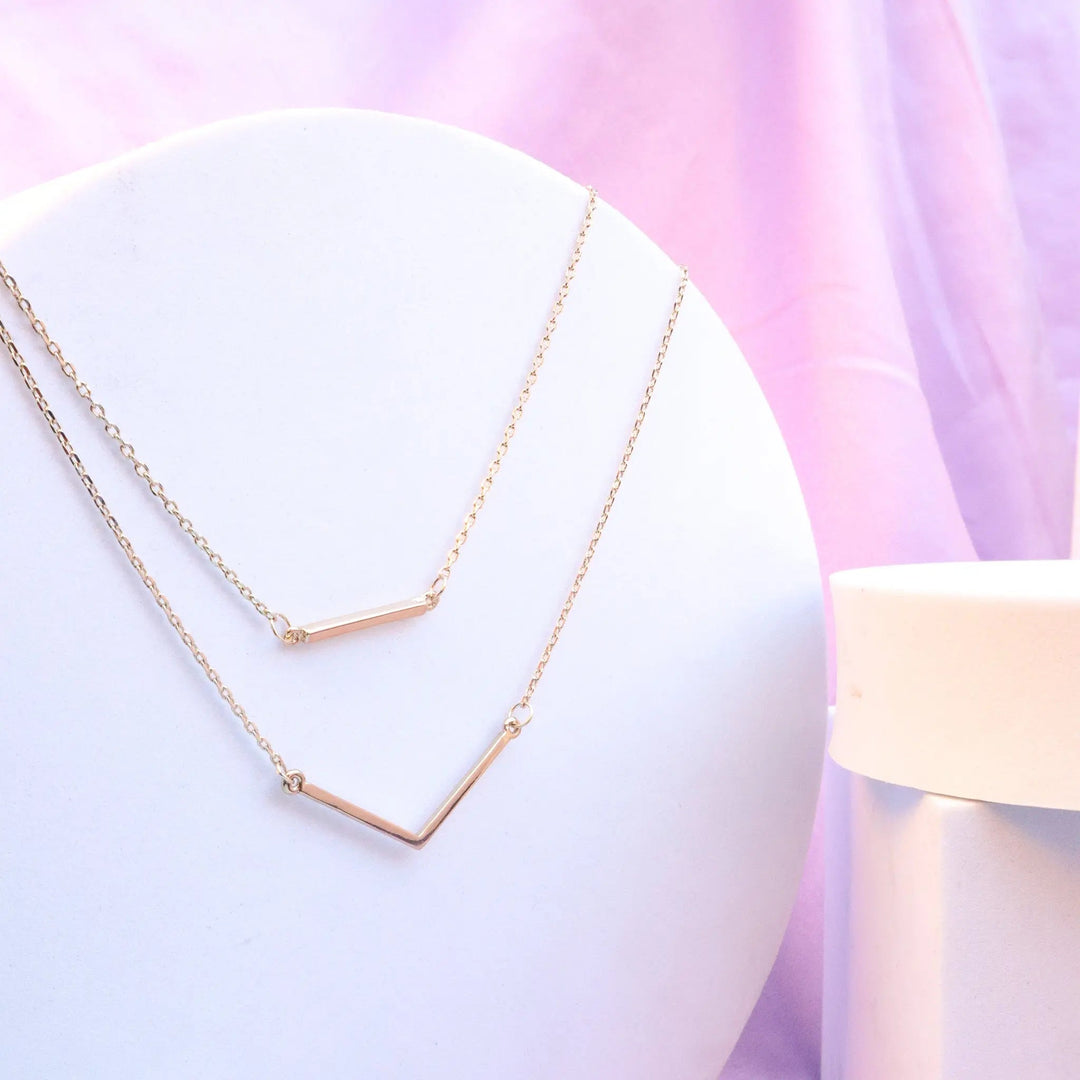 Sleek Gold Dainty Layered Necklace - Salty Accessories