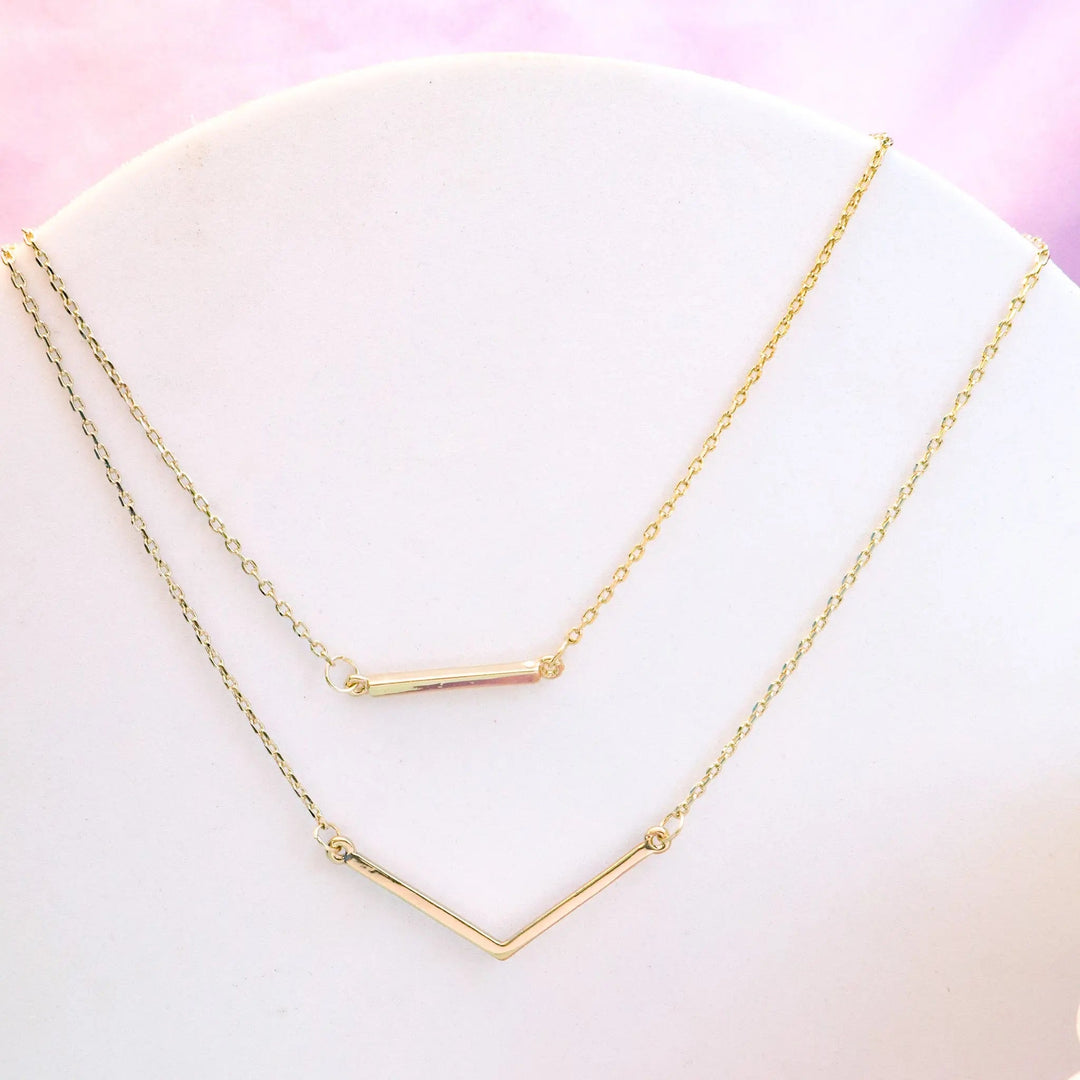 Sleek Gold Dainty Layered Necklace - Salty Accessories