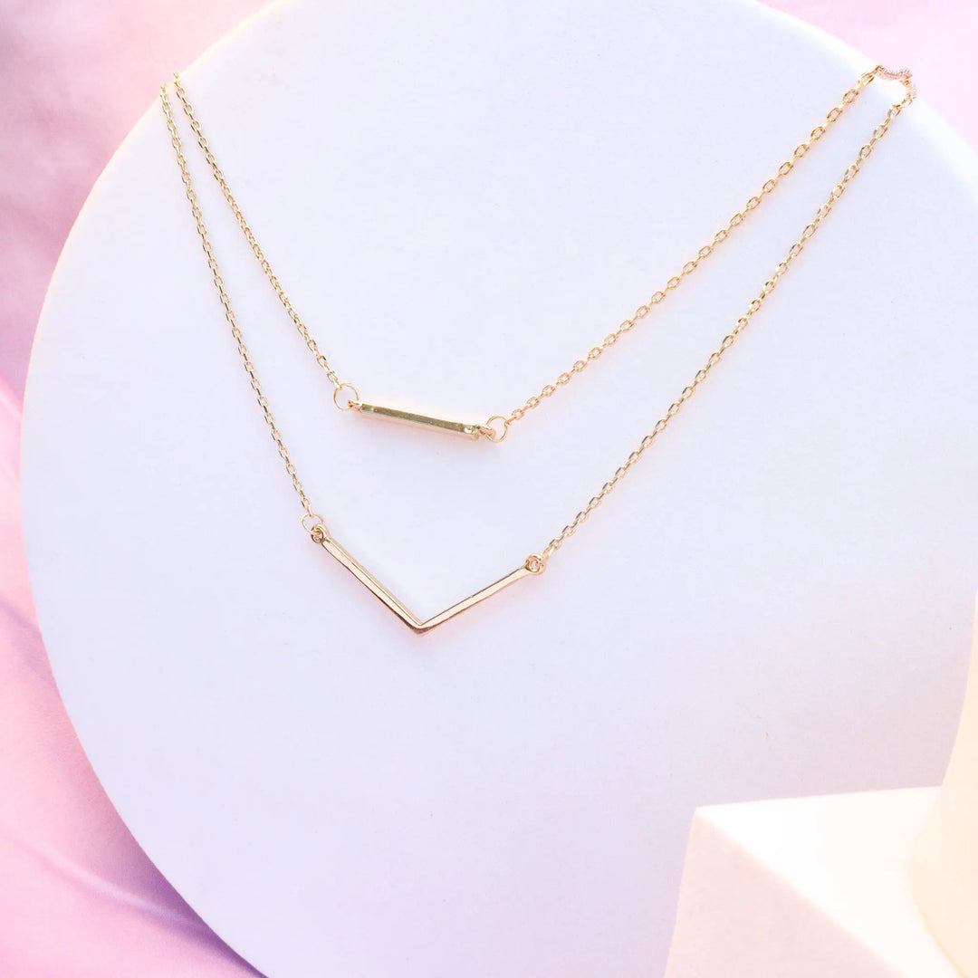 Sleek Gold Dainty Layered Necklace - Salty Accessories