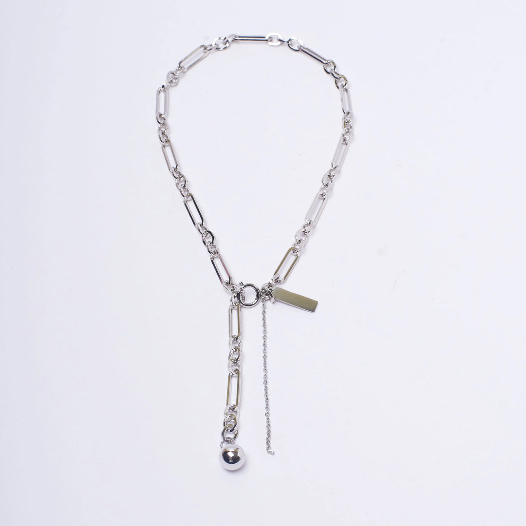 Sleek Silver Strata Necklace - Salty Accessories
