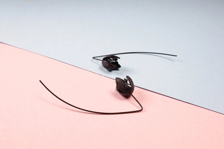 Slide In Black Rose 'Wednesday' Earrings - Salty Accessories