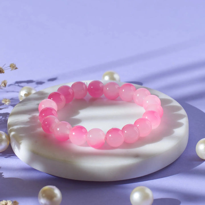 Soft Rose Quartz Beaded Bracelet - Salty Accessories