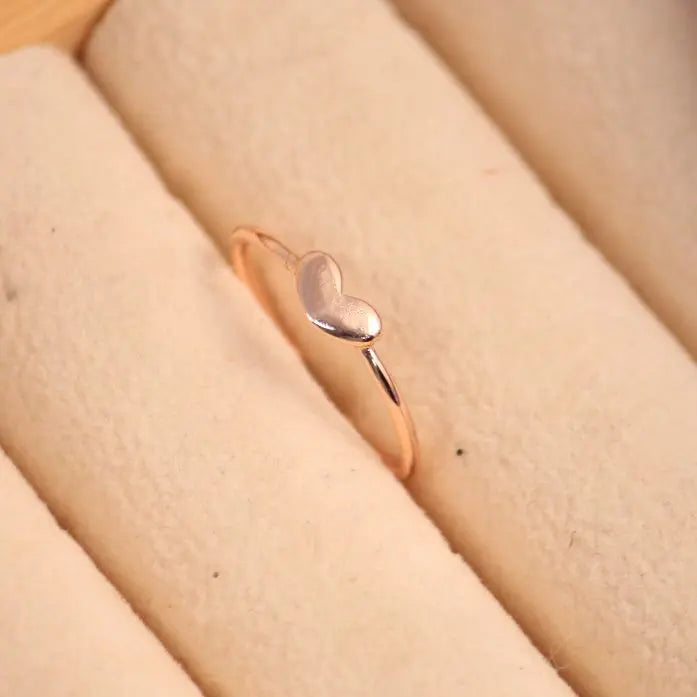 Solid heart charm gold ring - Salty Accessories