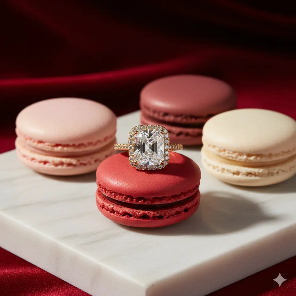 Span Studded Solitaire Gold Ring With Valentine Box | Salty