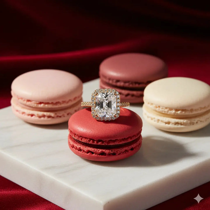 Span Studded Solitaire Gold Ring With Valentine Box | Salty