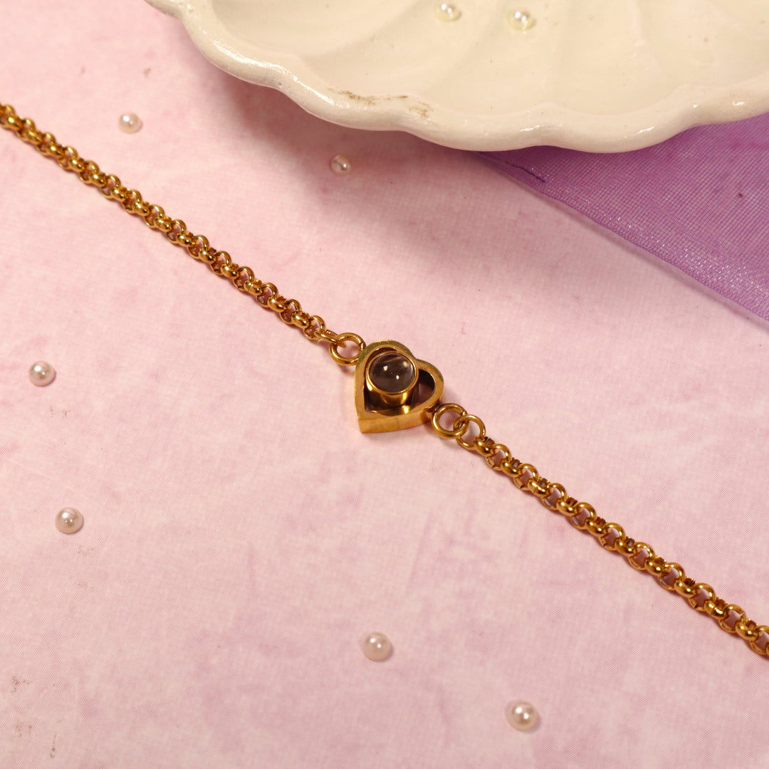 Sparkling Heartbeat Gold Bracelet - Salty Accessories
