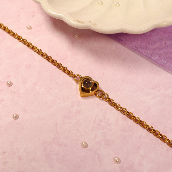 Sparkling Heartbeat Gold Bracelet