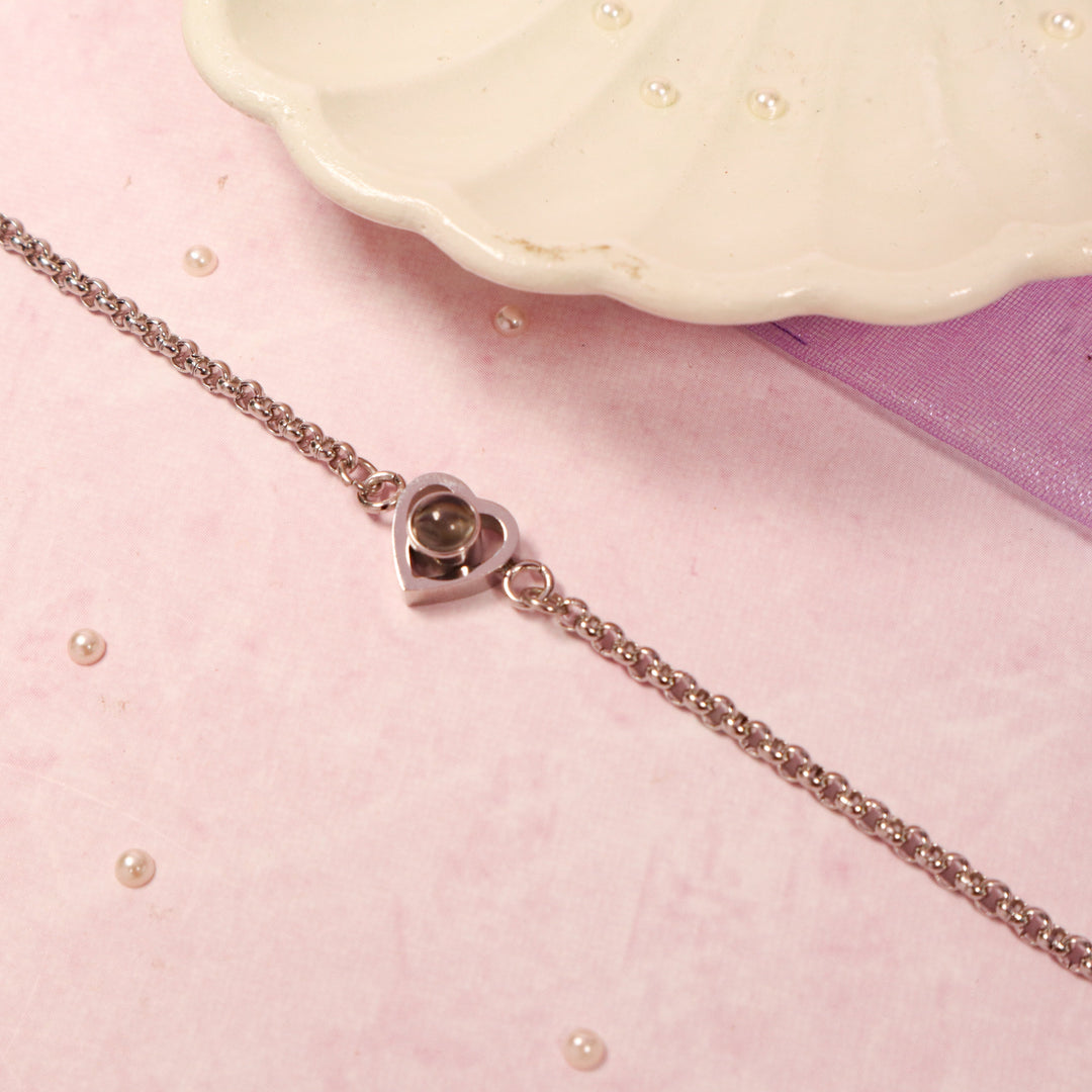 Sparkling Heartbeat Silver Bracelet - Salty Accessories