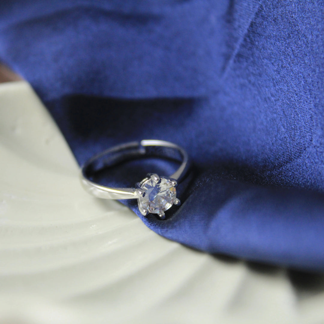 Splendid Crystal Silver Ring - Salty Accessories