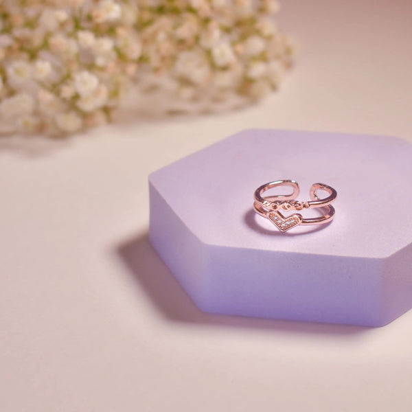 Stacked Amour Golden Ring