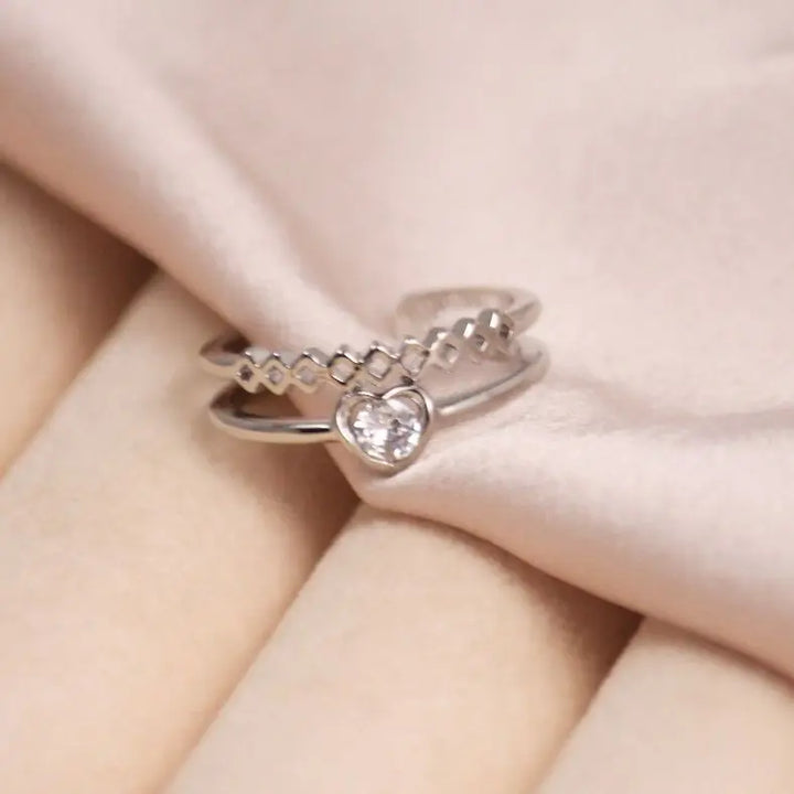 Stacked Crown Ring - Silver