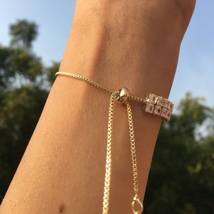 Stacked Diamond Tennis Bracelet- Gold - Salty Accessories