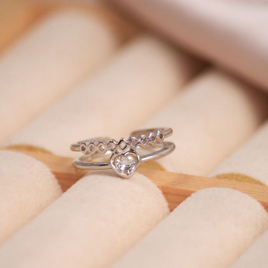 Stacked Crown Ring - Silver