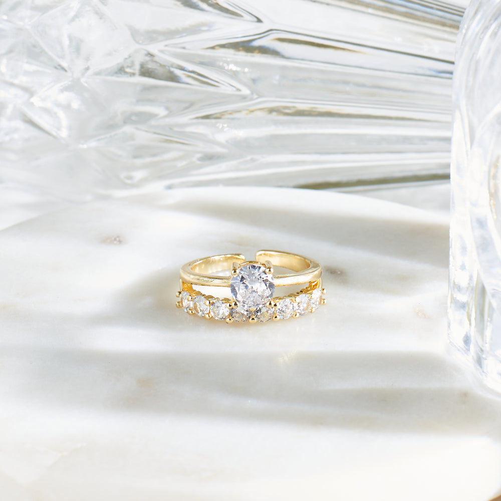 Stacked Dazzling Diadem Ring Salty