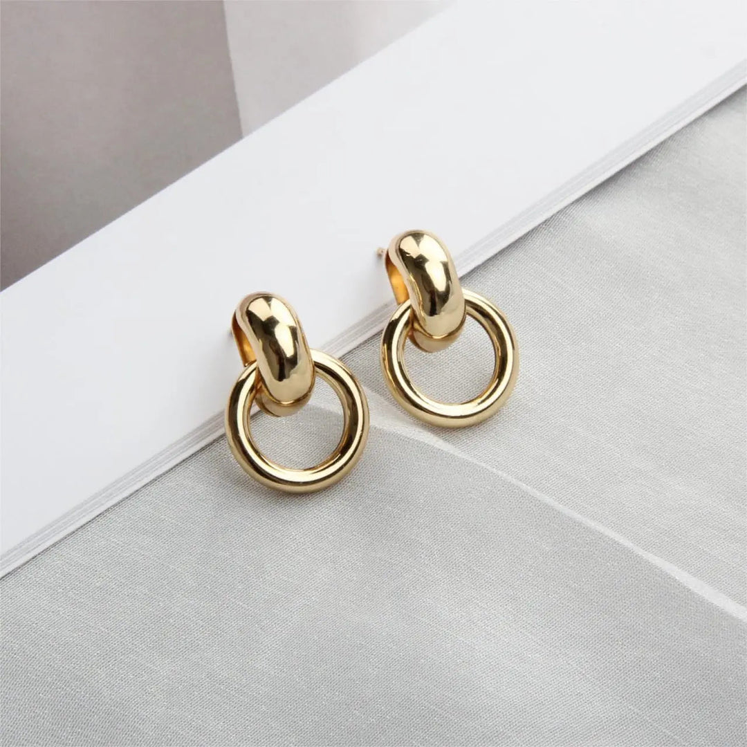 Cute Bangle Hoops Earrings - Gold