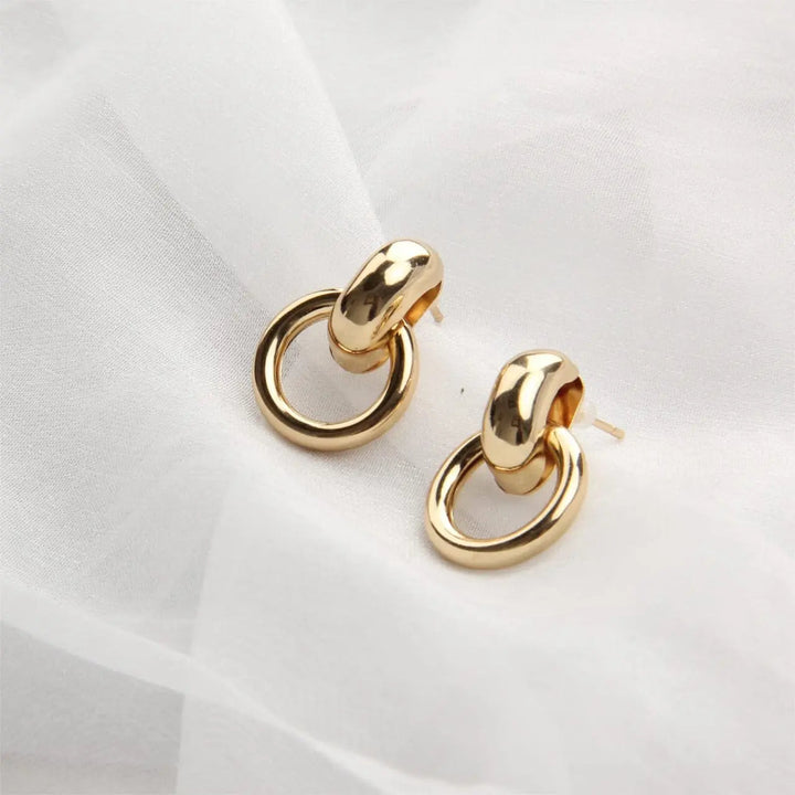Cute Bangle Hoops Earrings - Gold