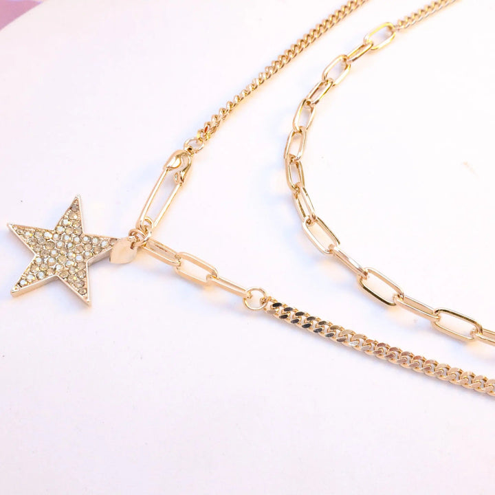 Star Double Layered Gold Necklace - Salty Accessories