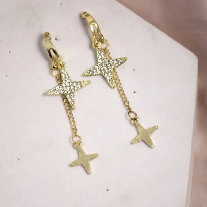 Star Light Gold Earrings