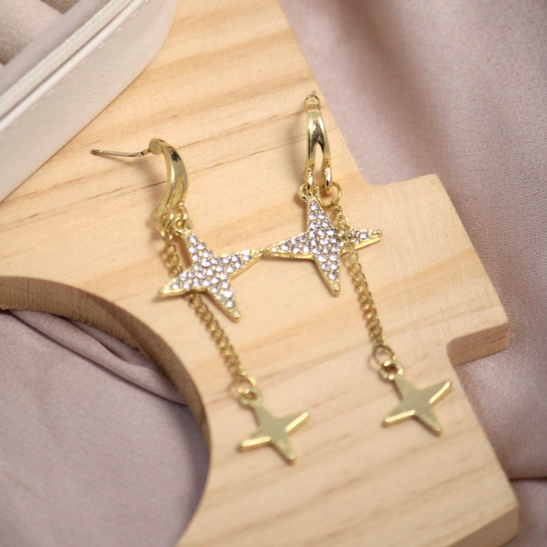 Star Light Gold Earrings