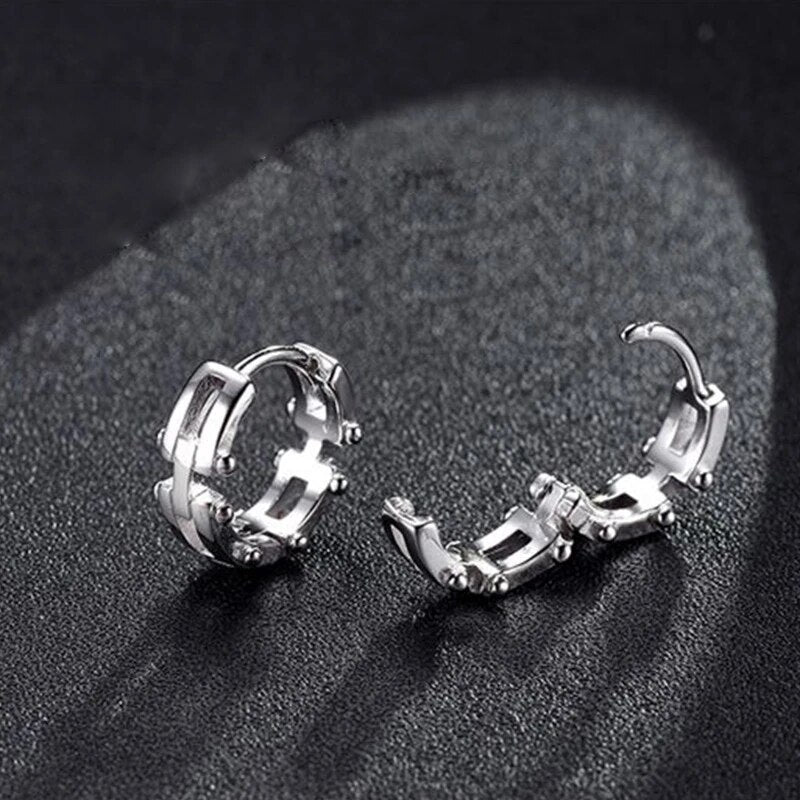 Earrings Men Boys Studs Silver Small Micro AD Piercing Fashion Bali -  BeBold - 1445056