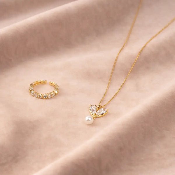 Studded Necklace and Ring Combo