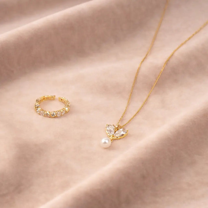 Studded Necklace and Ring Combo | Salty