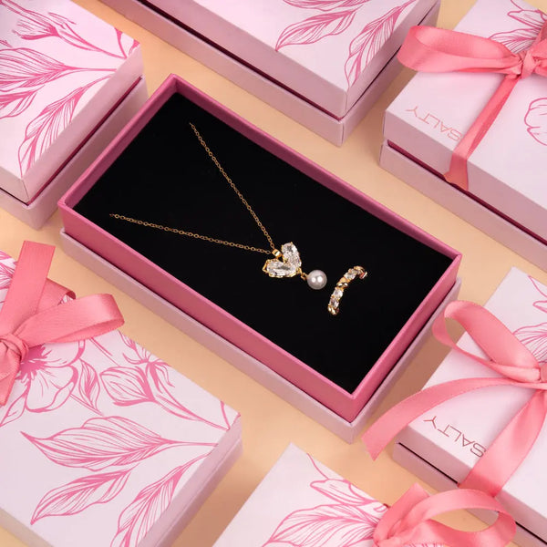 Studded Necklace and Ring Combo