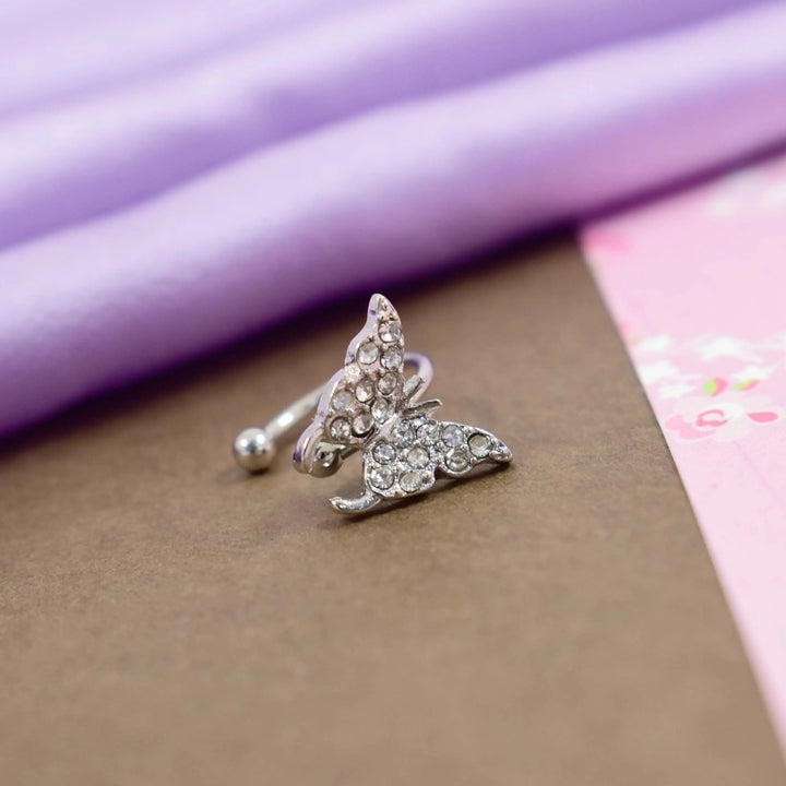 Studded Butterfly No-Piercing Clip on Cuff Earrings (Pair) - Salty Accessories