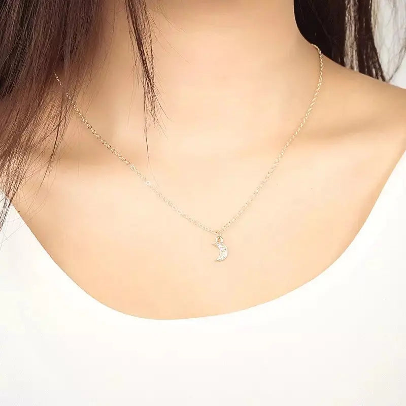 Studded Cresent Necklace - Salty Accessories