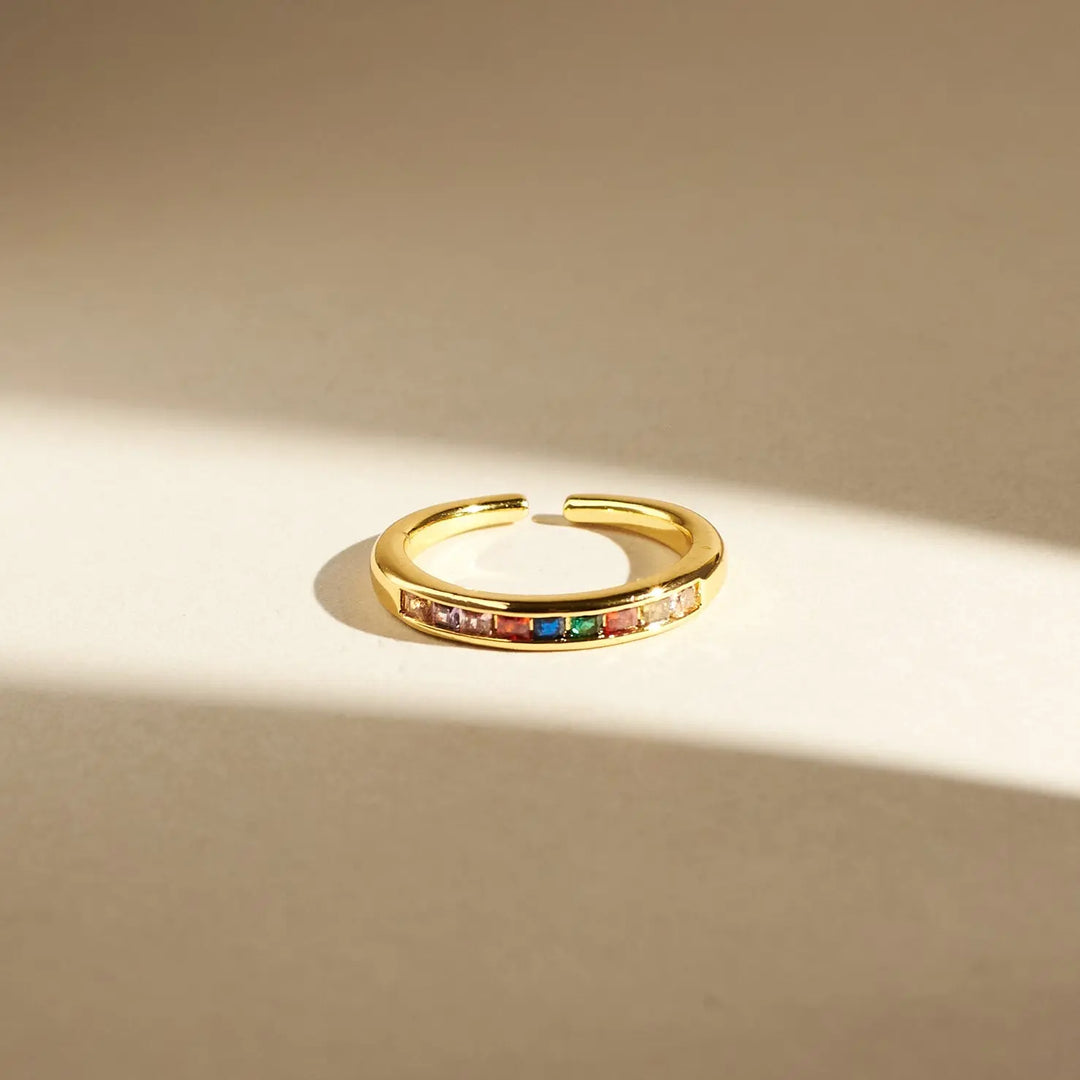 Subtle Multi Crystal Bracelet and Ring Set - Salty Accessories