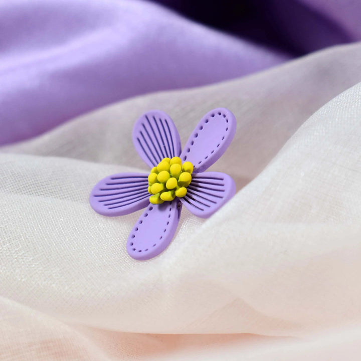 Summer Candy Purple Daisy Flower Stud Earrings