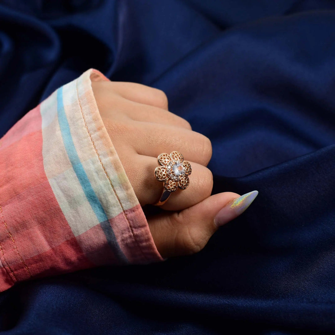 Sunflower Spinner Ring - Rose Gold - Salty Accessories