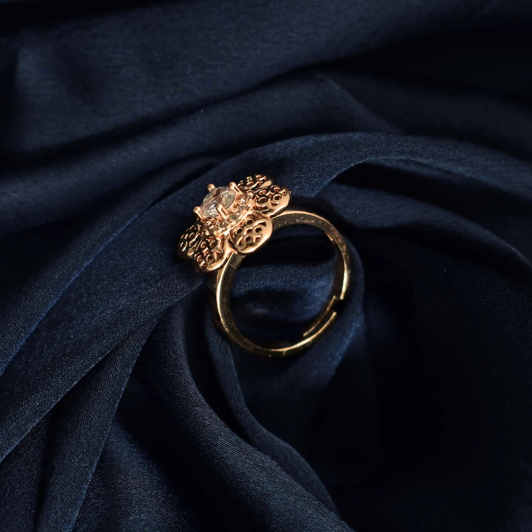 Sunflower Spinner Ring - Rose Gold - Salty Accessories
