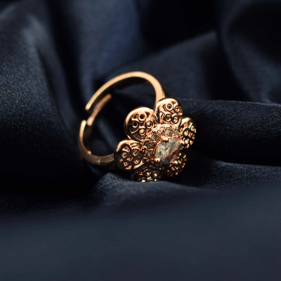 Sunflower Spinner Ring - Rose Gold - Salty Accessories