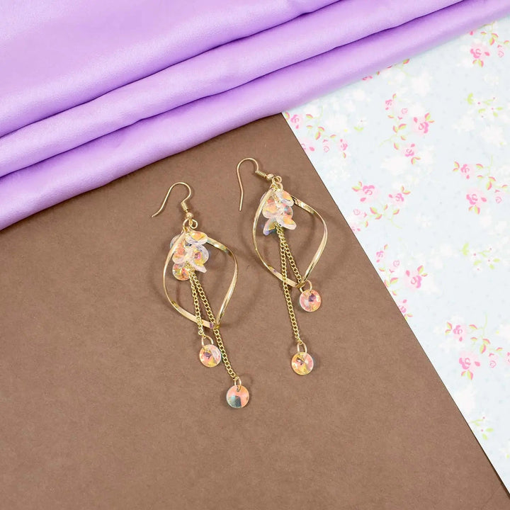 Super Sense Fairy Crystal Drop Tassel Earrings - Gold - Salty Accessories