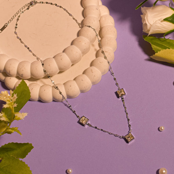 Supercali Diamond Necklace - Silver