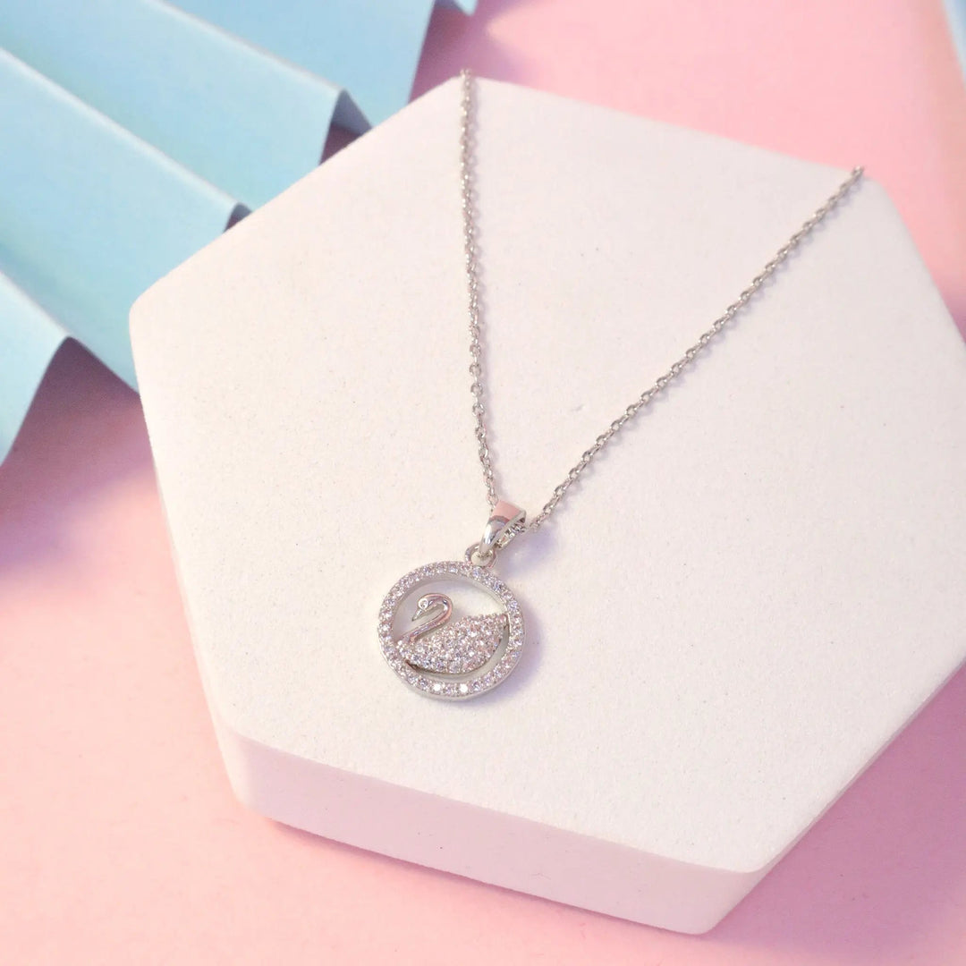 Swan Circle Catcher Necklace - Salty Accessories