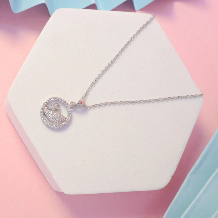 Swan Circle Catcher Necklace - Salty Accessories