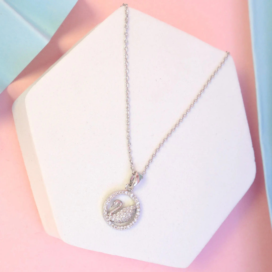 Swan Circle Catcher Necklace - Salty Accessories