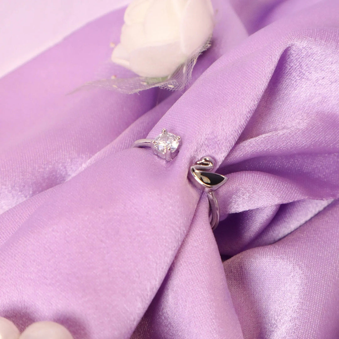 Swan Diamond Silver Band - Salty Accessories