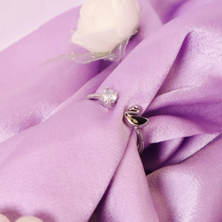 Swan Diamond Silver Band - Salty Accessories