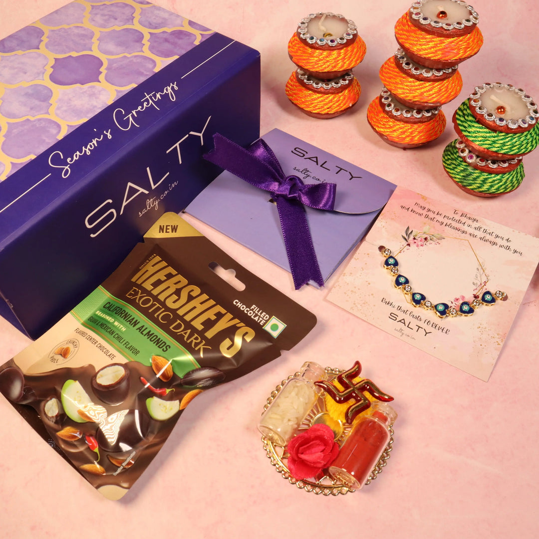Sweet Bliss Evil Eye Rakhi Gift Box For Sister | Salty