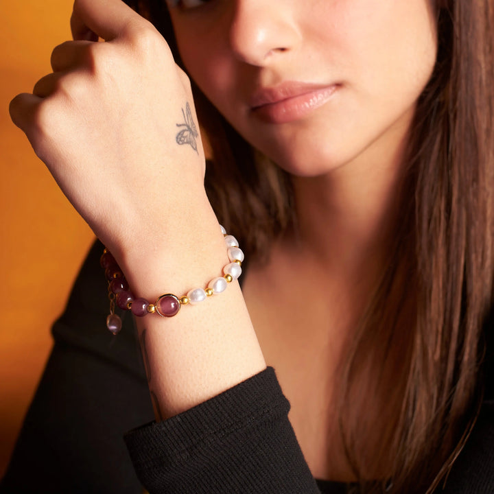 Sweet Pals Red &amp; White Beaded Band - Salty Accessories