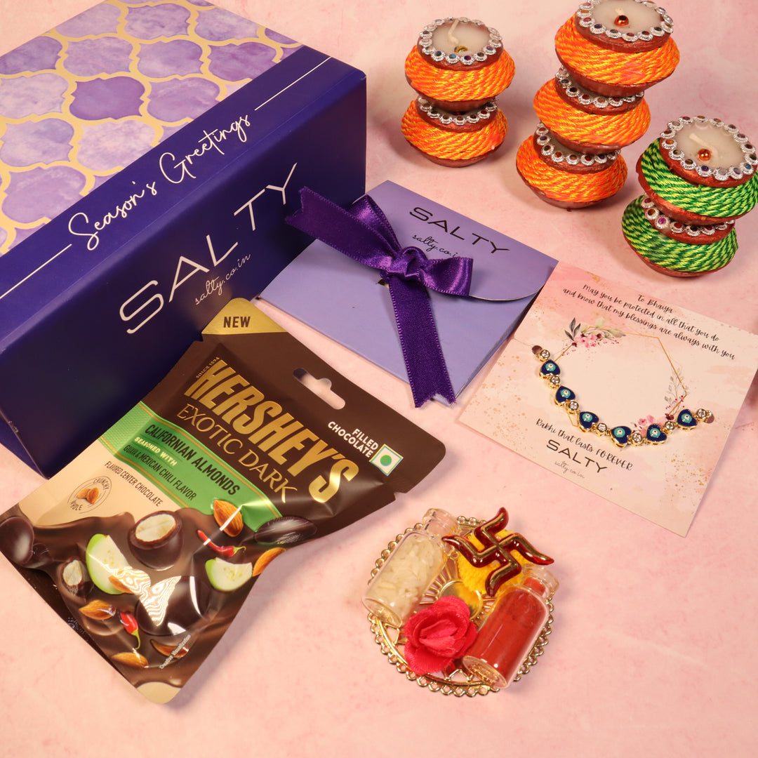 Sweet Bliss Evil Eye Rakhi Gift Box For Sister Salty