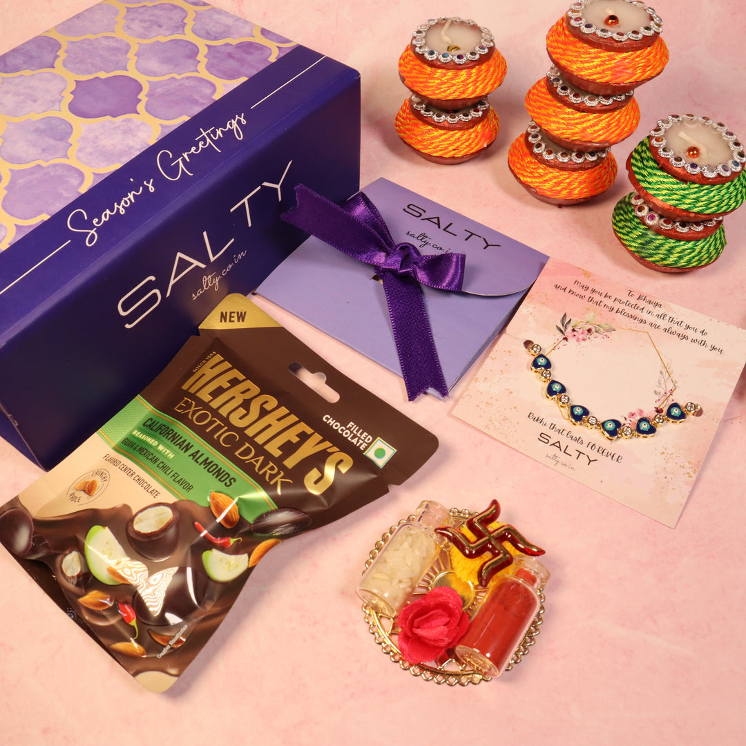 Sweet Bliss Evil Eye Rakhi Gift Box For Sister